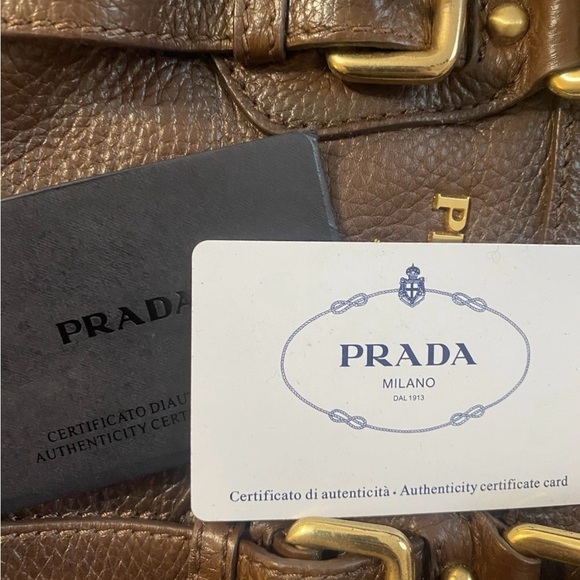 Prada Nappa Stripes Brown Leather Bag - Picture 6 of 12